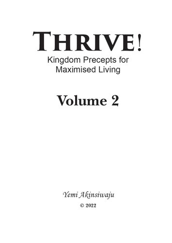 Thrive Volume 2: Kingdom Precepts for Maximised Living (PDF/EPUB Version)