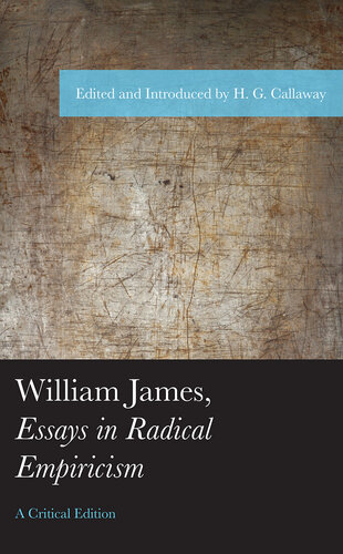 William James, Essays in Radical Empiricism (American Philosophy Series) (PDF/EPUB Version)